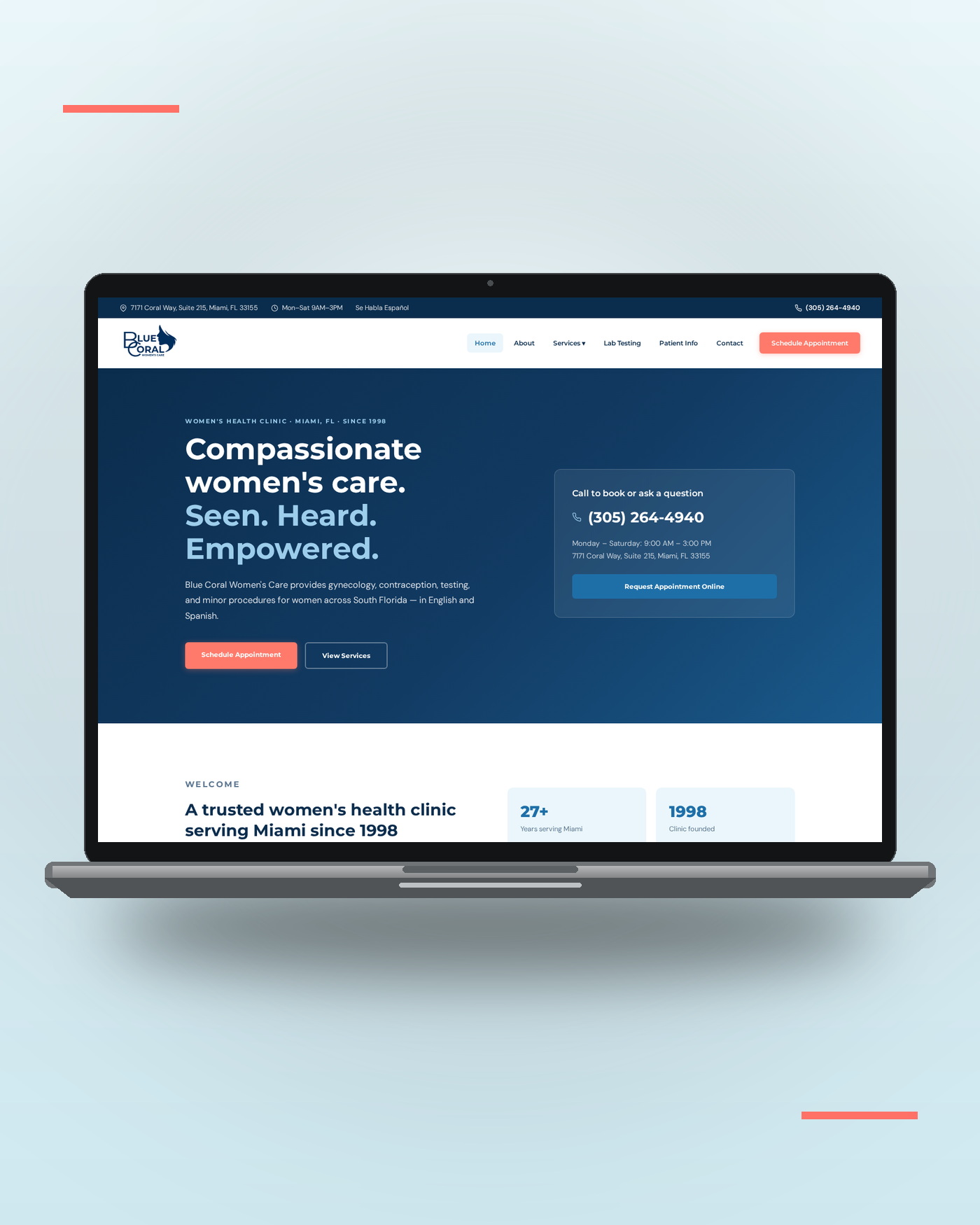 Blue Coral Women's Care brand application 1